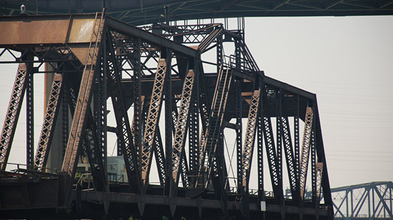 Photograph of a steel trestle bridge