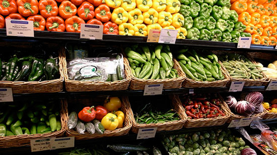 The produce aisle of a market