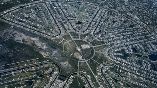 Aerial view of a subdevelopment