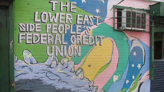 Mural advertising The Lower East Side People's Federal Credit Union