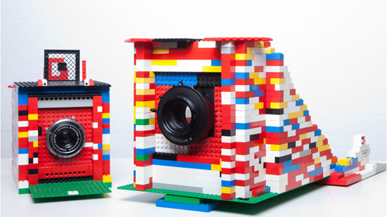 A 4x5 camera made from legos