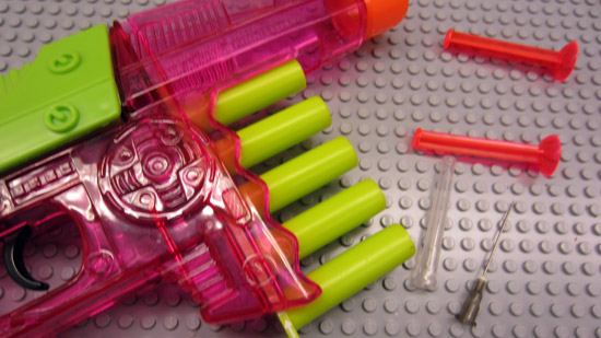 A plastic dart gun