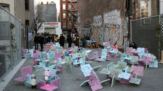The BMW Guggenheim Lab's site in New York, made into a park