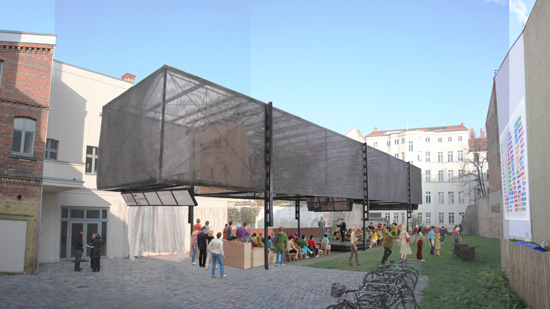 Rendering of the BMW Guggenheim Lab at Pfefferberg